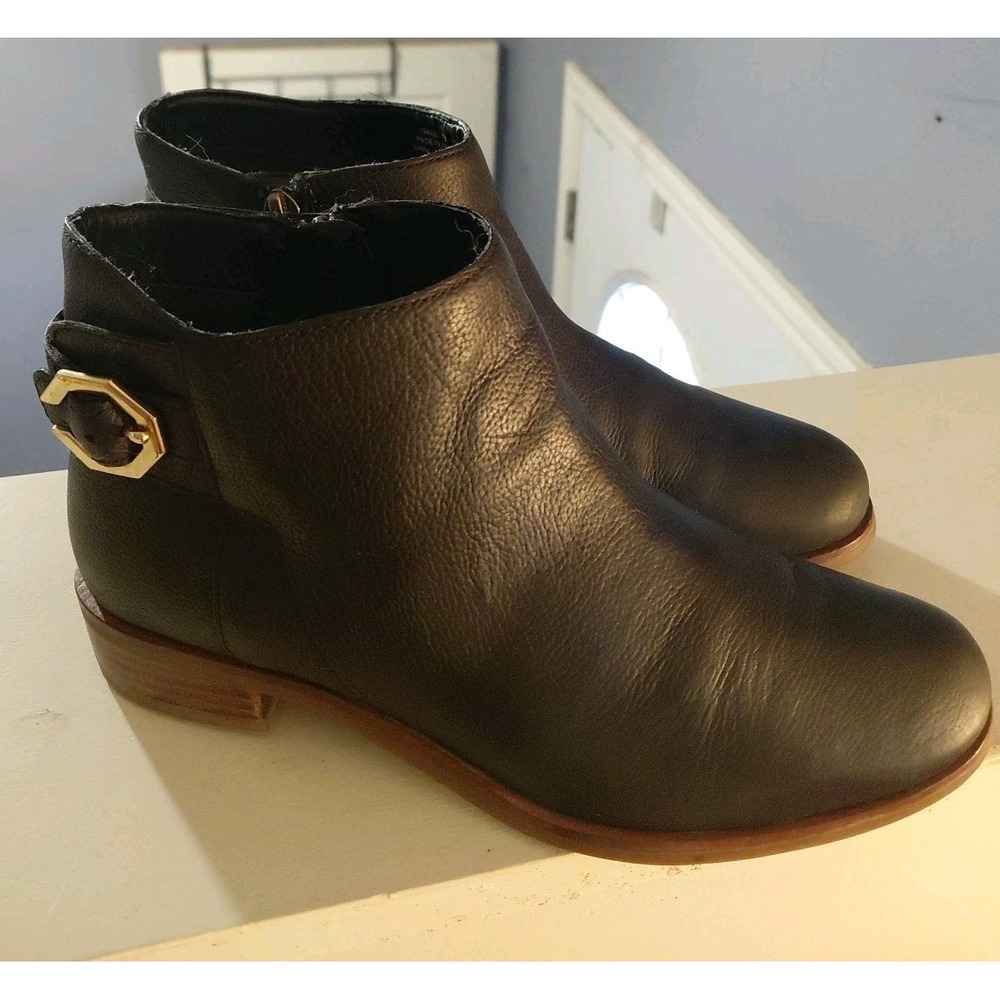 Cole Haan Womens Lilah Buckle Ankle Bootie Leather Black W14923